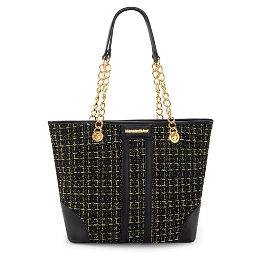 Image of Montana West MEDIUM Tote Bag for Women Quilted Chain Handbags Shoulder Purse