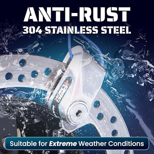 Image of Magmaus MBL05 [Never-Rust] Disc Brake Lock - [High Security] [304 Stainless Steel] - Weatherproof - Reminder Cable - Suitable for Motorcycles, Mopeds, Bikes
