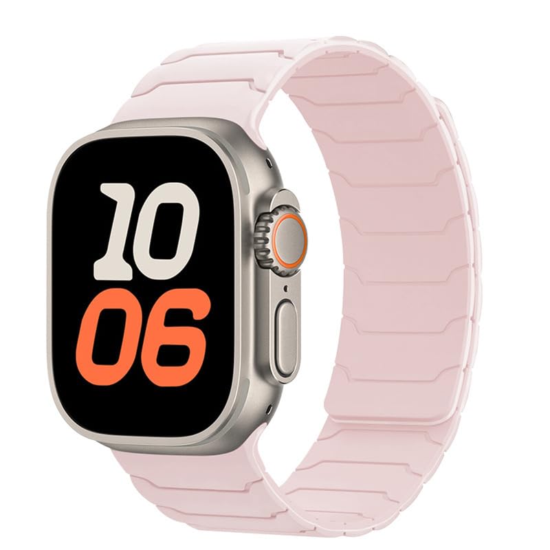 Image of Printme Silicone Sport Magnetic Band Compatible with Apple Watch 42 mm 44 mm 45 mm 46 mm 49 mm, Adjustable Strap for iWatch Series SE Series 1-8, Ultra 2 /3