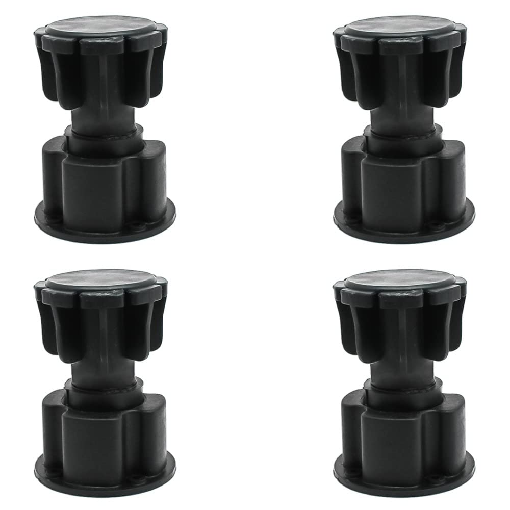 Pack of 4 Adjustable PVC Sofa Leg, Furniture Legs, Cabinet Leveler Legs, Adjusts from 3"-4.2", Replacement Leg for Sofa, Couch, Chair & Cabinets, Black