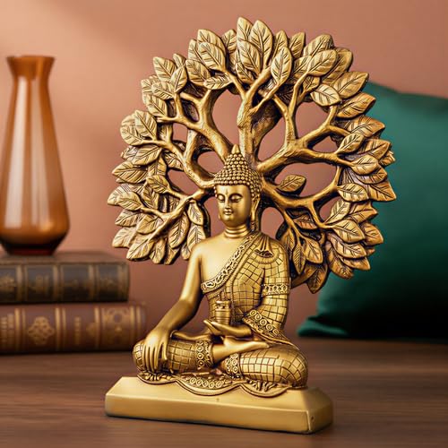 Image of Global Grabbers Buddha Statue Showpiece Idol Home Decor Decoration Items for Living Room and Gifts (GOLDEN4)
