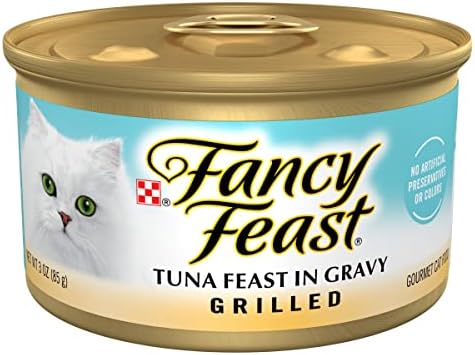 Purina Fancy Feast Grilled Wet Cat Food Tuna Feast in Wet Cat Food Gravy – (Pack of 24) 3 oz. Cans