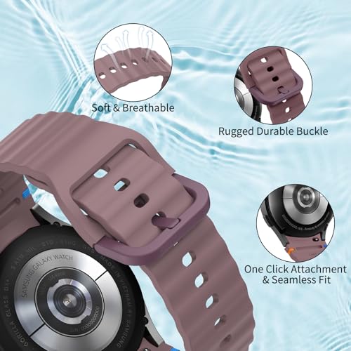 Image of Tobfit Silicone Bands for Samsung Galaxy Watch 7 Strap 40mm 44mm Women Men, 20mm Adjustable Sports Replacement Strap for Galaxy Watch 7 /FE /6 /6 Classic /5 /5 Pro /4 /4 Classic