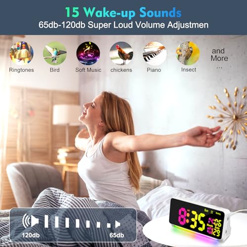 120db Super Loud Alarm Clock for Heavy Sleepers, Bluetooth Connection - Image 3