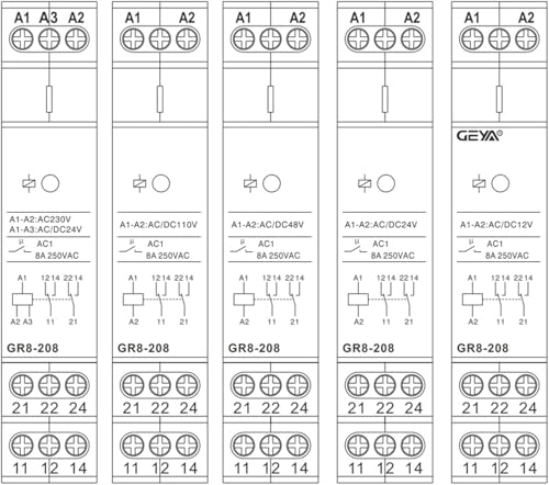 Relé intermedio GR8 interruptor auxiliar de alta precisión electrónica 48V 4
