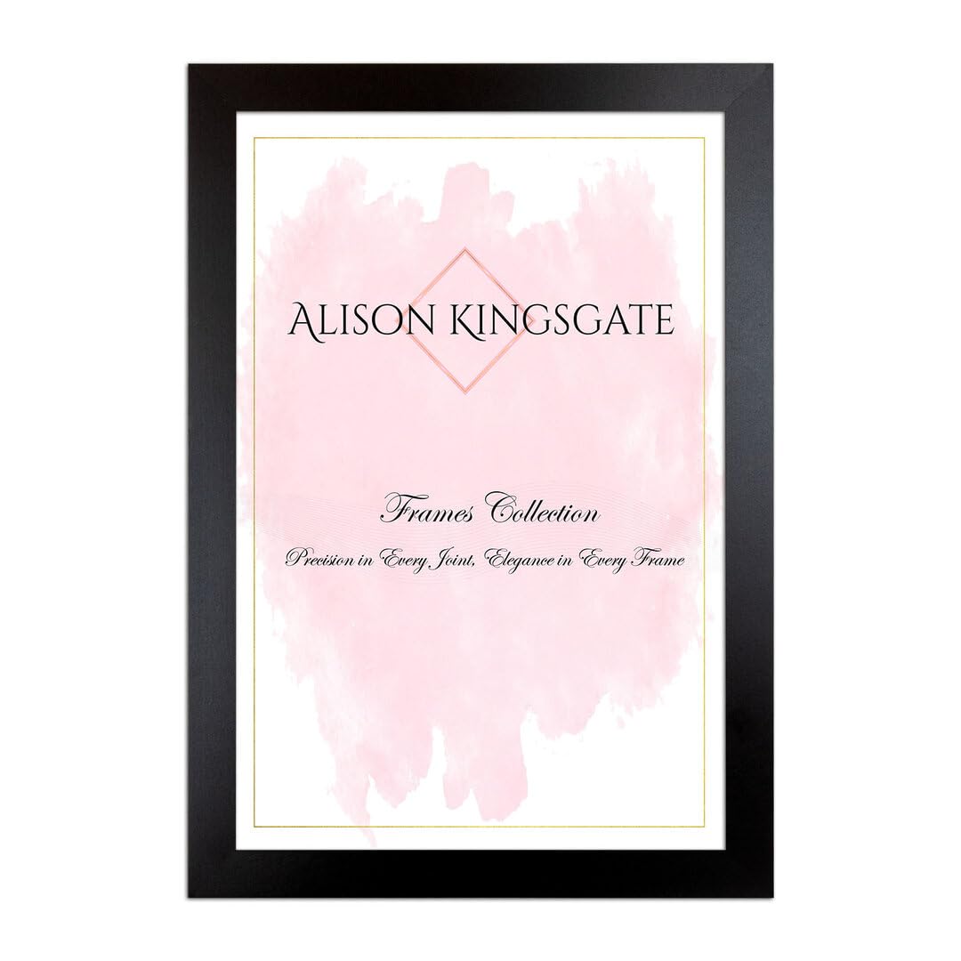 Alison Kingsgate Sleek 9X7 Picture Frame - Engineered Wood with Shatterproof Perspex Front -Perfect for Photos, Posters, Certificates -Suitable for Wall Mount or Tabletop Display - Purple