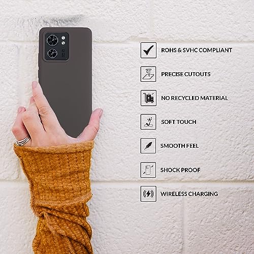 Image of SPRIG Compatible with Moto Edge 40 Premium SilkTone (Liquid Silicone) Back Cover Drop Tested Shock Proof Mobile Case for Men, Women, Boys and Girls with Camera Protection (Dark Grey)