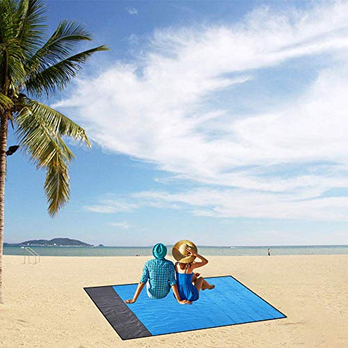 Mumu Sugar Sand Free Beach Mat Oversized 82" X79" Sand Proof Beach Blanket Outdoor Picnic Mat for Travel, Camping, Hiking and Music Festivals-Lightweight Quick Drying Heat Resistant