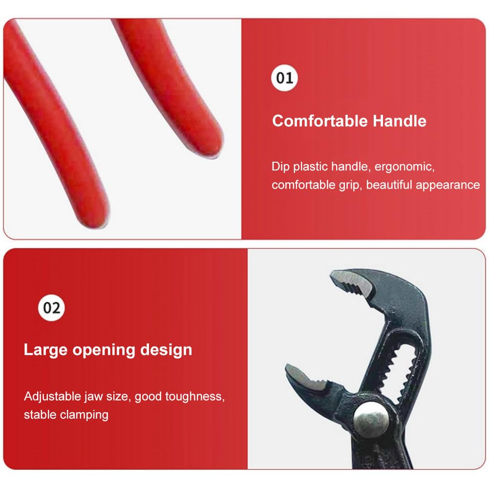 Llave de tubo ajustable para fontaneros con diseño de ranura deslizante y agarre cómodo, herramienta de mano rápida para tubería de 12 pulgadas