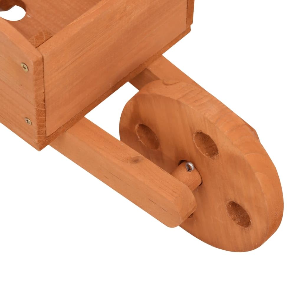 Juego de 2 maceteros con diseño de carretilla, 47 x 15 x 19 cm, de madera de abeto, para jardín, terraza, balcón