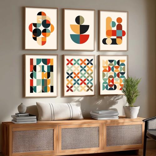 Image of kotart Boho pattern Theme Digital Wall Art Prints for Living Room Bedroom Office Room Decor - Painting for Wall Decoration - (Pack of 6 Multicolor) (10x13 inch, I)
