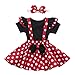 Neugeborene Baby Kleinkinder Mädchen Gepunktet Tutu Rock und Top Body Stirnband Set 1. Geburtstag Partykleid Festliches Festkleid Weihnachten Halloween Kostüme Sommer Bekleidung Rot + Schwarz 2-3J