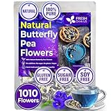 Premium 1010+ Butterfly Pea Flowers, 100% Natural & Pure from Whole Butterfly Pea Flowers Leaves, Wildcrafted, Blue Pea Flowers Tea, Butterfly Pea Flowers Loose Leaf Herbal Tea, No Gluten, Vegan