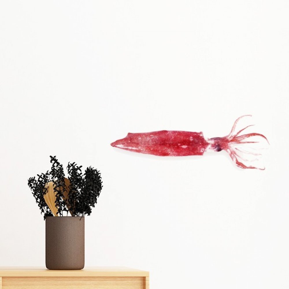 Sticker poisson ocean rose amovible decor mural papier peint chambre enfant fille 50cm