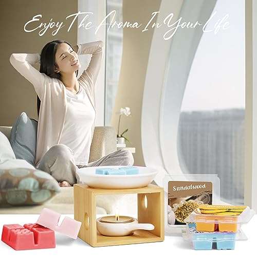 Miniatura 6 de Cubos De Cera De Soja Para Quemador Calentador De Velas, Tartas De Cera Veganas De Larga Duración, Para Uso Doméstico Y Oficina, Juego De Regalo De Fragancia Hecha A Mano Para Cumpleaños, 8 Aromas
