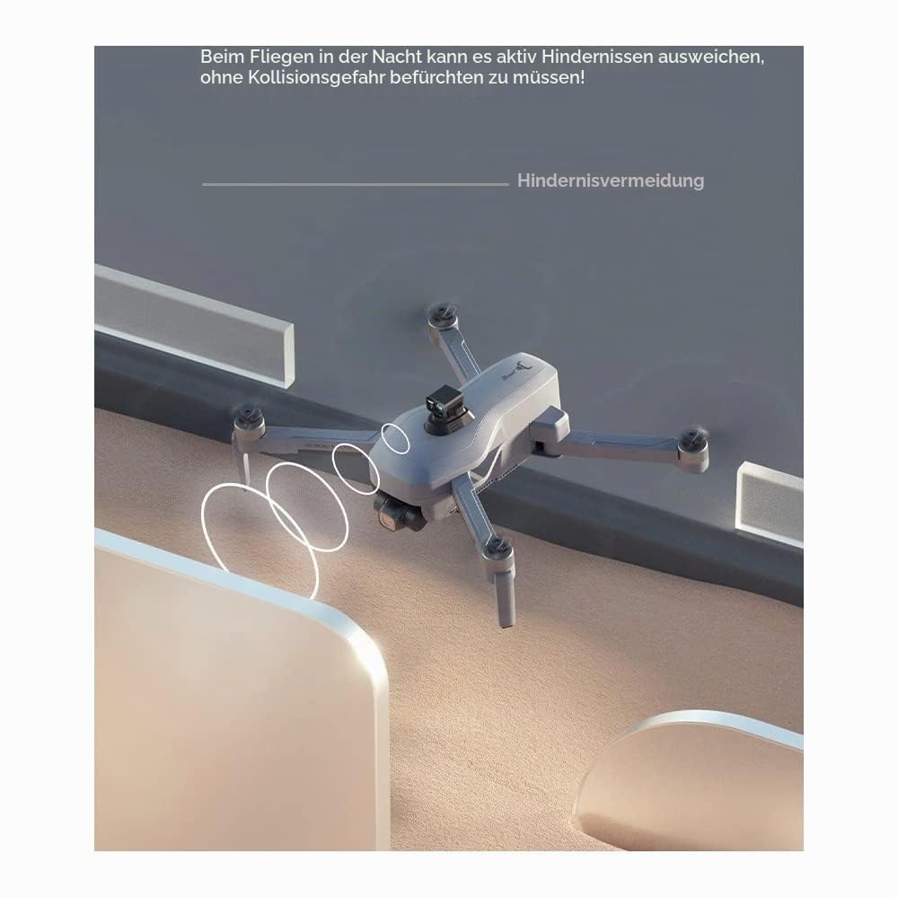 LUXWALLET EvoFly ² Dodge - 45 km/h - 4K-GPS-Drohne - 4 km - Hindernisvermeidung - 5-GHz-WLAN - Gimbal 3-Achsen-Kamera - Micro SD - Professionell