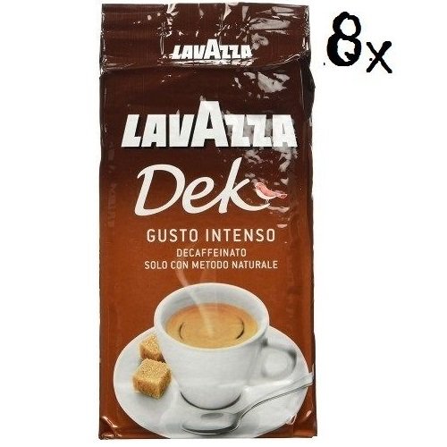 Preisvergleich Produktbild 8x LAVAZZA DEK Intenso Entkoffeiniert Kaffee 250g gemahlen Italienisch Espresso