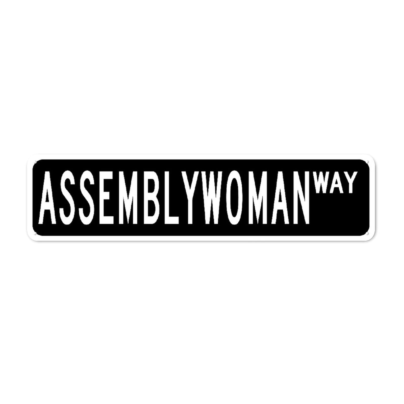 Plaque de rue en métal signalisation Assemblywoman decoration murale 15x61