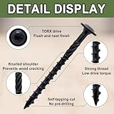 Wavanta 50Pcs Washer Head Wood Screws 6.3 x 75mm, Decking Screw, Black Torx Wood Screws, Heavy Duty Construction Structural Timber Screw, Rust Resistant Coated, with T30 Torx Bit - Image 3