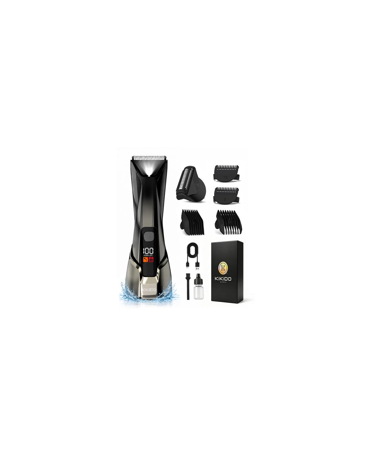 KIKIDO Body Hair Trimmer for Men,2-in-1 Ball & Groin manscape Trimmer Set