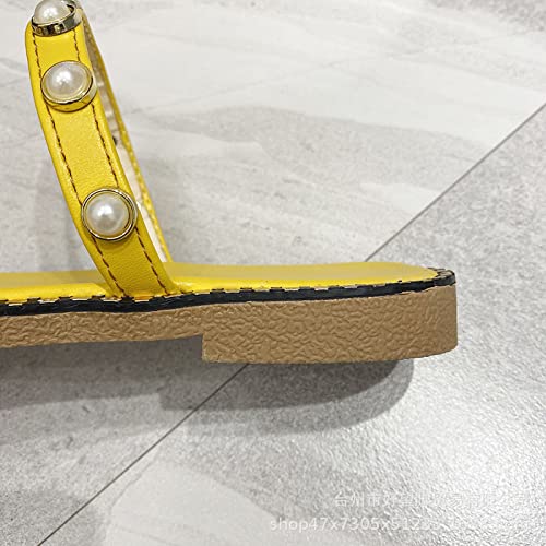 Beach Slippers For Women Pineapple Pearls Flat Sandals Clip Toe Slides Shoes Summer Bohemian Slipper Fashion Flops #TOP6