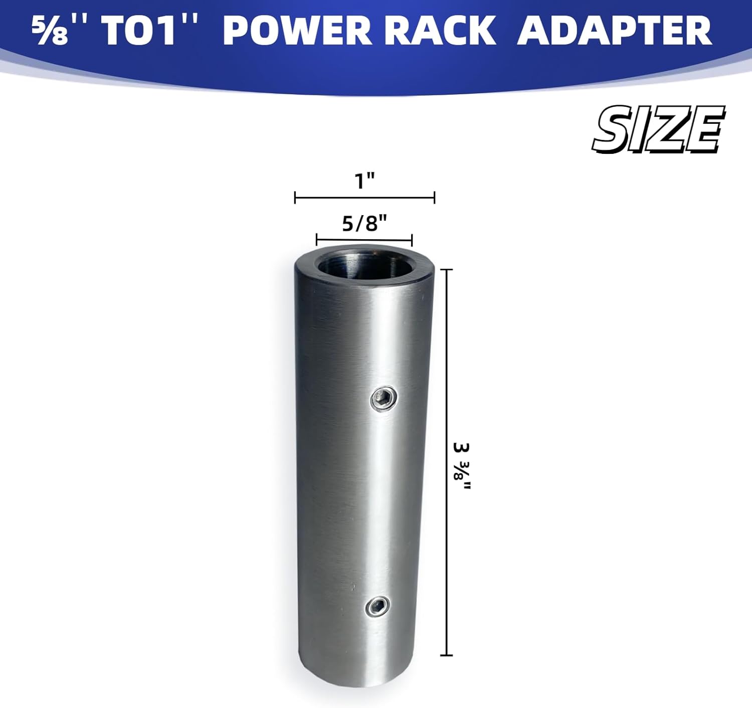 5/8" to 1" Power Rack Cages Rigs Attachment Pin Adapter Sleeve for 2"x2" 3"x3" 2 Pack