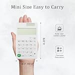 Solar Calculator - Small Desk and Pocket Calculator for Home Office Supplies White Christmas Stocking Stuffers - Simple Standard Cute Calculator for Student
