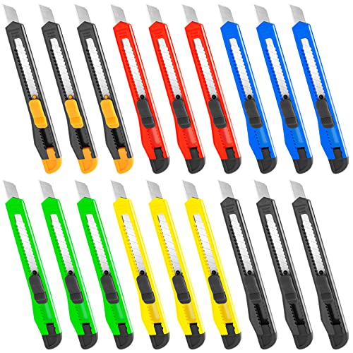TIFICAL 18 Pack Box Cutter Retractable, 9mm Razor Knife, Utility Knife