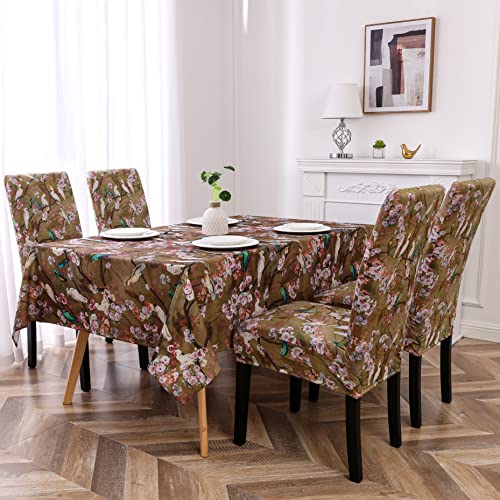 Nappe rectangulaire imperméable oiseaux dorés 230x140 cm - 8