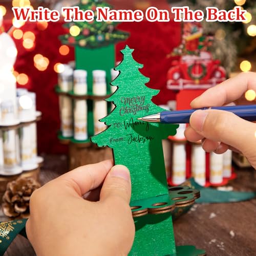 3 Pcs Christmas Money Holder, Wooden Money Holders, Christmas Ornament Money Holder with 10 Holes Cake for Table Decor Personalized Money Cash Gift Can be Written On The Back4