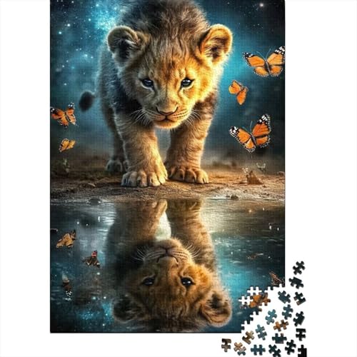 Puzzle de 1000 piezas para adultos de León y Mariposa, rompecabezas de cartón de 70 x 50 cm