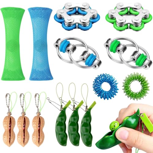 HA BIN 14 Stücke Fidget Toys Set, Stimming Toys Autism, Anti Stress Spielzeug Set, für Erwachsene und Kinder, Zappelspielzeug, Spinner, Stressabbau-Spielzeug