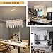 7PM Rectangle Chandeliers for Dining Room, 7 Lights Modern Rectangle Linear Crystal Chandeliers, Rectangular Pendant Lighting Fixture for Kitchen Island- L31.5