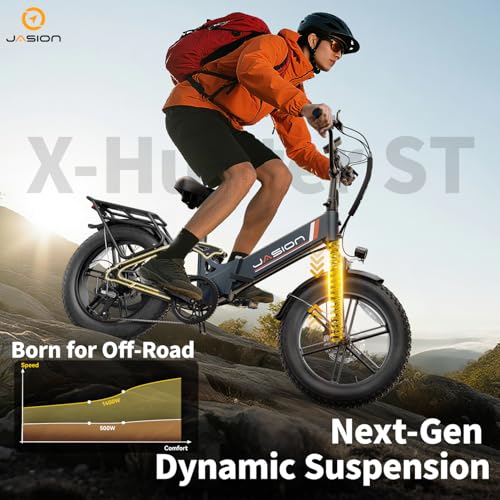 Image of Jasion X Hunter PRO /ST Electric Bike for Adults,1800 /1400W Peak 20''Fat Tire Foldable E Bikes,Folding Ebike Up to 80 /70 Miles Range 30 MPH,720 /624WH Removable Battery,Certified by UL2849