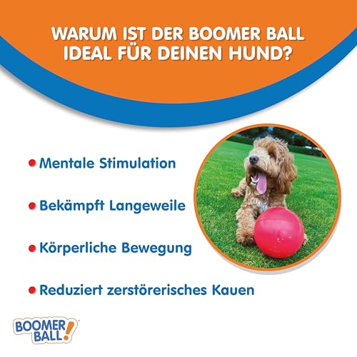 BOOMER BALL - Fast unzerstörbarer Hundeball, schwimmt auf dem Wasser, Ideal für bewegungsfreudige und energiegeladene Hunde, robustes & langlebiges Hundespielzeug (Größe 15cm, Gemischte Farben)