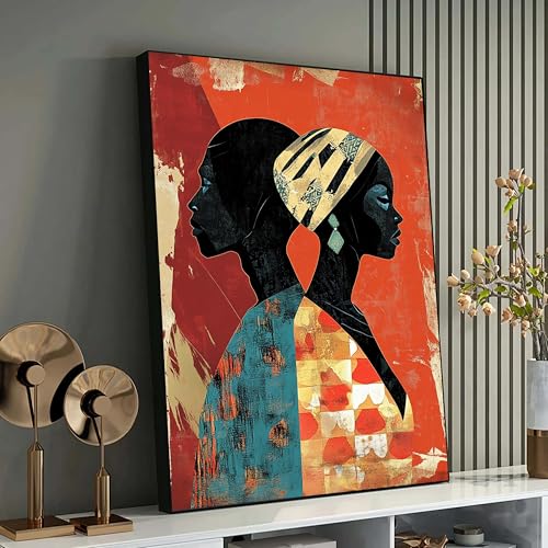 Toile abstraite couple africain pour sublimer vos murs blancs