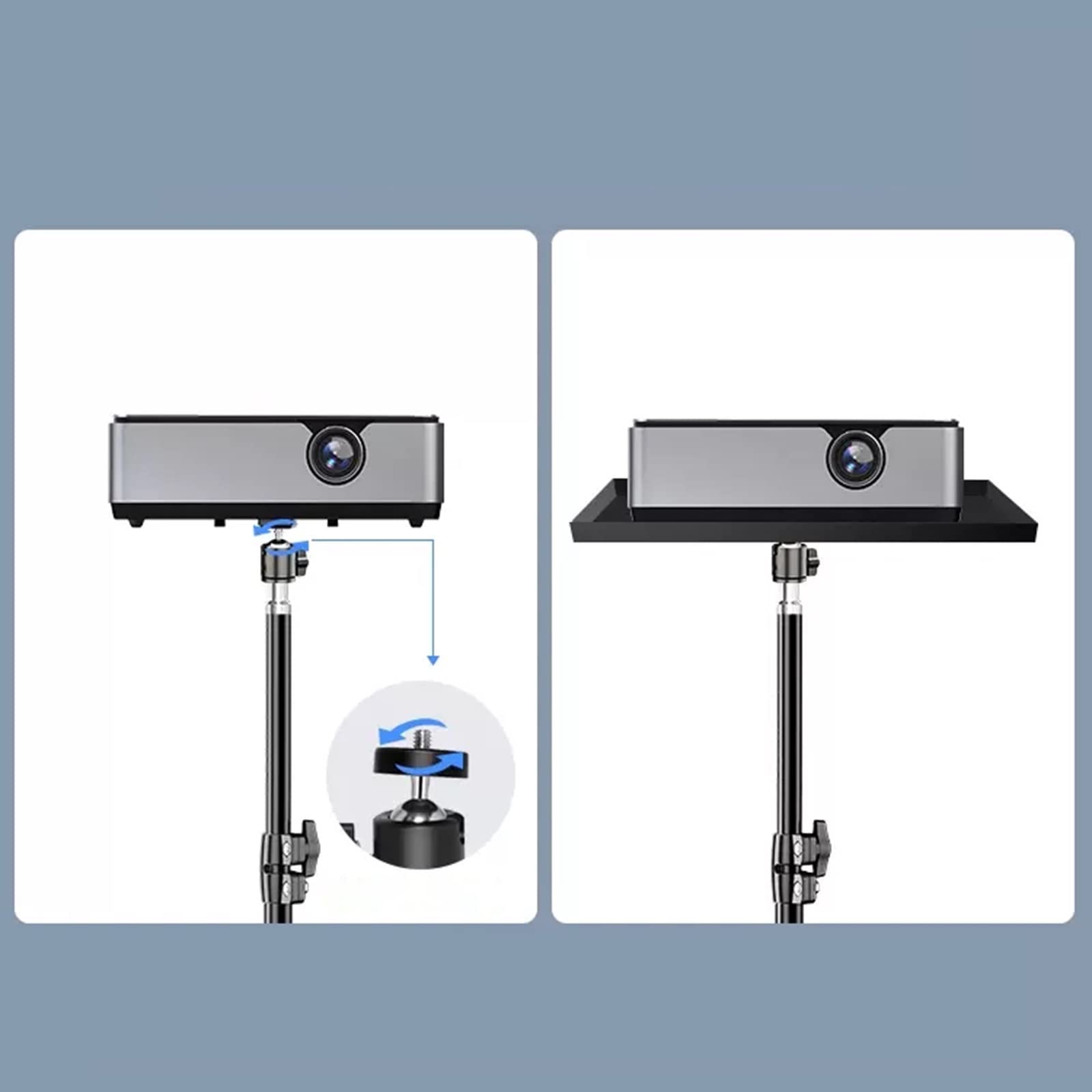 Soporte Para Proyector Soporte universal for proyector Piso Trípode doméstico con bandeja Estante de almacenamiento Trípode Proyector Soporte de cabecera Levantamiento Universal Mesa de colocación ver