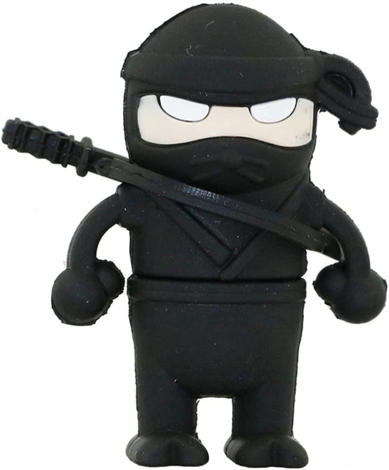 128GB Ninja Shape USB Flash Drive USB Drive USB Stick USB Flash Disk USB Disk Thumb Drive Pen Drive U Disk PenDrive Memory Stick External Storage Flash Memory USB Storage USB 2.0 Stick (Black)