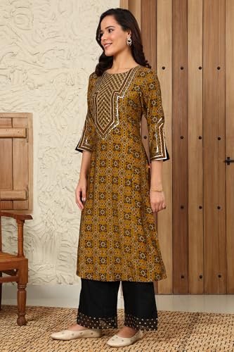 Image of Black Solid Rayon Parallel Pants with Embellished Organza Hemline