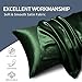 Horbaunal 5 Pieces Satin Duvet Cover Set Queen/Full Size Emerald Green Duvet Cover with Corner Ties & Zipper Closure, Luxury & Silky Bedding Set, 1 Duvet Cover and 4 Pillowcases (No Comforter)