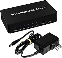 Vista 7 de Interruptor HDMI con extractor de audio eARC, interruptor HDMI 4K60Hz 4 en 1 con salida de audio, compatible con control remoto IR, 18Gbps