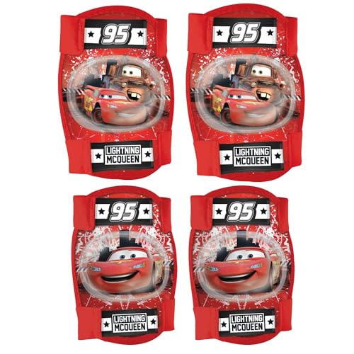 sarcia.eu Genouillères et coudières pour vélo, Trottinette, Rollers (Disney Cars)