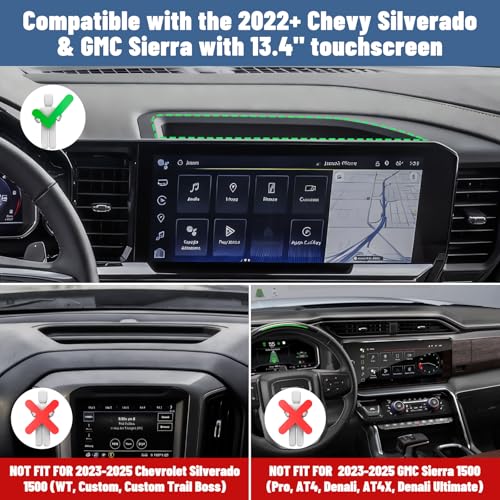 Image of Surfcabin Metal Dash Phone Mount 2022+ Silverado & Sierra 13.4-Inch Screen | Adjustable Multi-Device Phone Holder, No Extra Drilling Required, With 2022 2023 2024 2025 2026, Stable & Anti-Shake