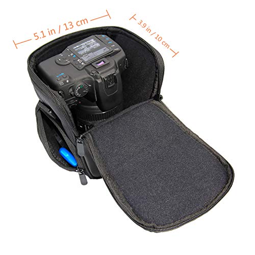 Fosoto Dslr Camera Case Nylon Holster Bag Compatible For Nikon D3300 D3400 D3500 D5300 D5600 B700,Canon Eos Rebel Xt Xti T6 T5I T3I Sl2 1300D,Pentax,Sony Olympus And More - Black #TOP4