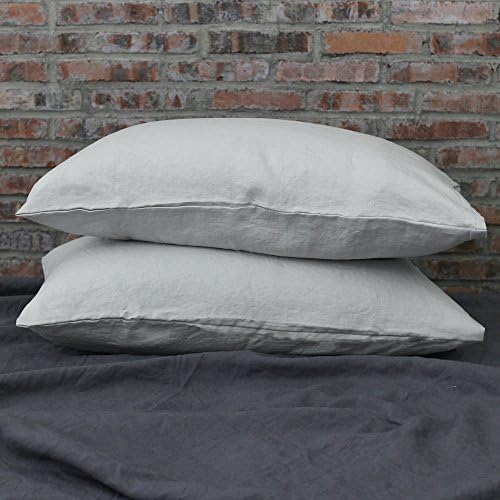 Linenshed Housewife Linen Standard Pillow Cases (Set of 2) Stone Gray (20Wx28L)