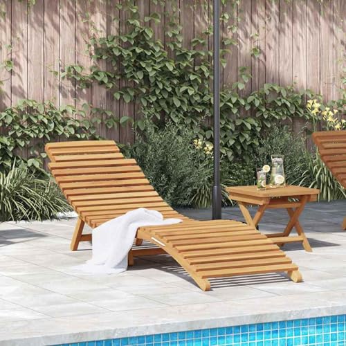 Gecheer Tumbona Marrón 184 x 55 x 59 cm Madera de Teca Maciza
