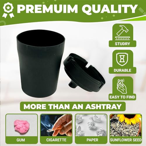 Image of Black Smokeless Ashtray - Perfect for Car Cup Holders (1Pk), Small