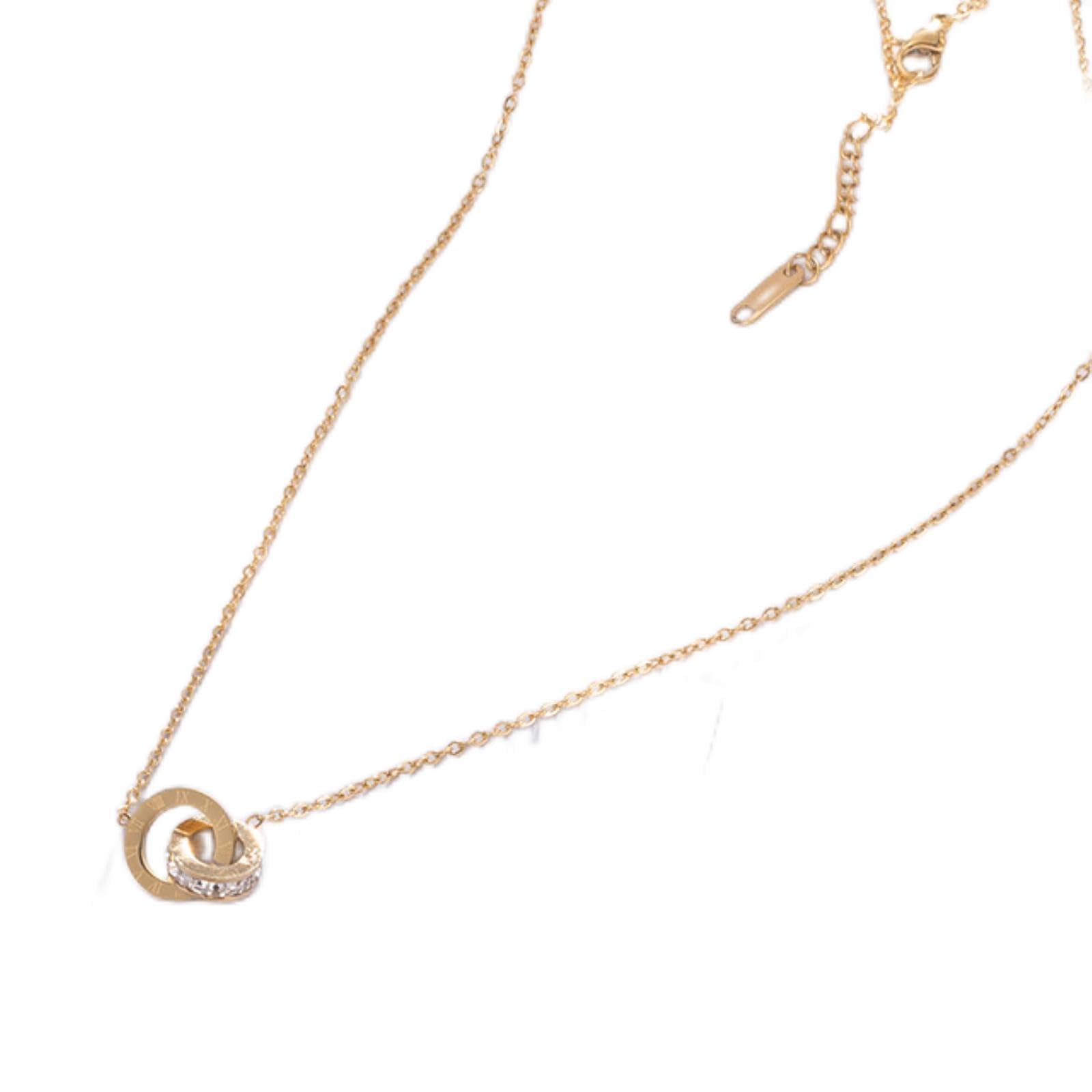 Collares de perlas vintage para mujer Cadena multicapa Colgantes de luna de cristal Encanto Gargantilla bohemia de oro Joyería-Oro 059