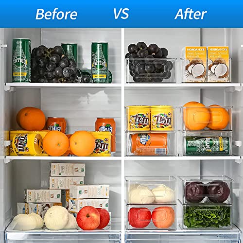 Image of Snazzy Clear Plastic Fridge Storage Organizer Kitchen Countertop Cupboard Organization Set OF 8