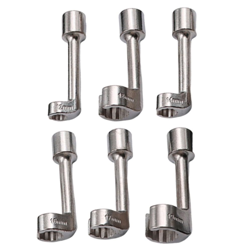 Auratrove Diesel Line Socket Wrench, 1/2 Drive Flare Nut Spanner Set, 12-19mm Open End for Brake Fuel Pipe Repair
